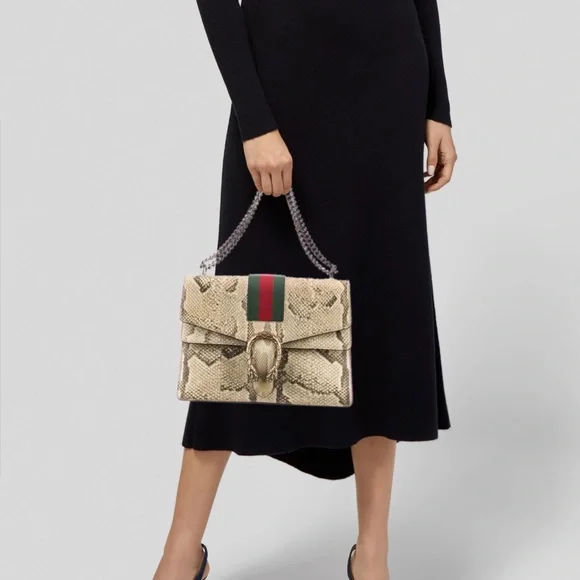 Dionysus Medium Multicolor Beige Python Leather Shoulder Bag